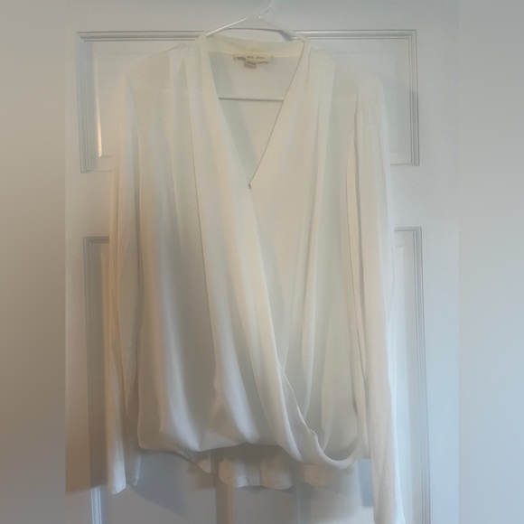 Double Zero Tops - Double Zero White Draped Tunic Top